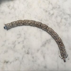 CZ Sterling Silver Diamond Security Latch Bracelet